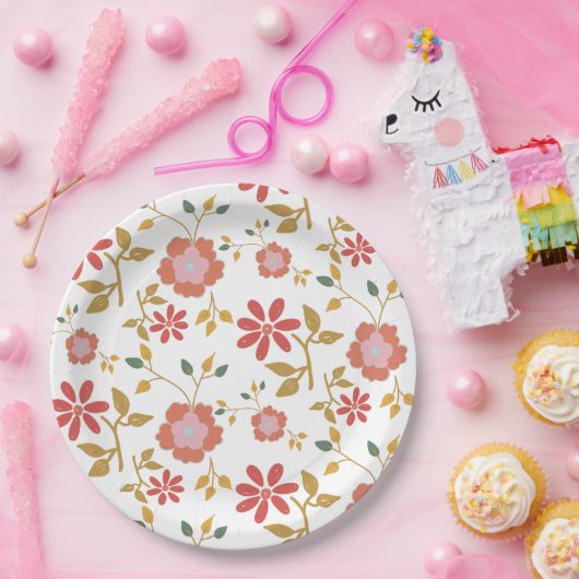  Daisy Floral Papieren Bordje (Feest)