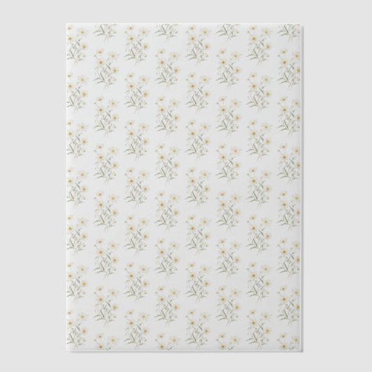 Daisy Floral Patroon Wedding Vellum Uitnodigingen (Voorkant)