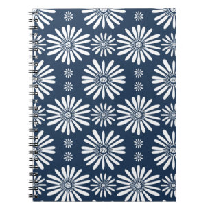 Daisy Floral Pattern Blue Notitieboek