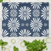 Daisy FLoral Pattern Blue Theedoek (Gevouwen)