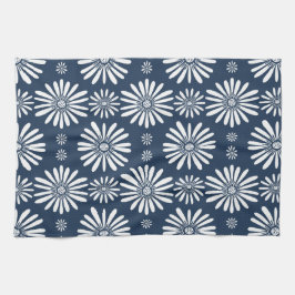 Daisy FLoral Pattern Blue Theedoek