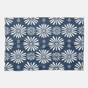 Daisy FLoral Pattern Blue Theedoek