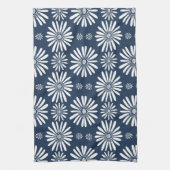 Daisy FLoral Pattern Blue Theedoek (Verticaal)