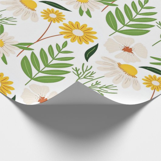 Daisy Floral Pattern Cadeaupapier (Hoek)
