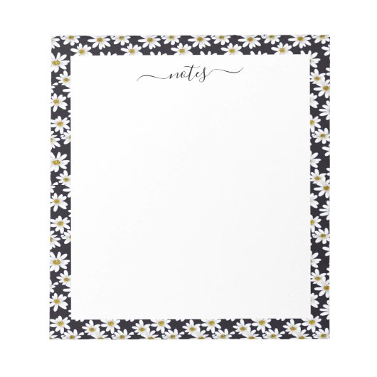 Daisy Floral Pattern-grens Notitieblok (Voorkant)