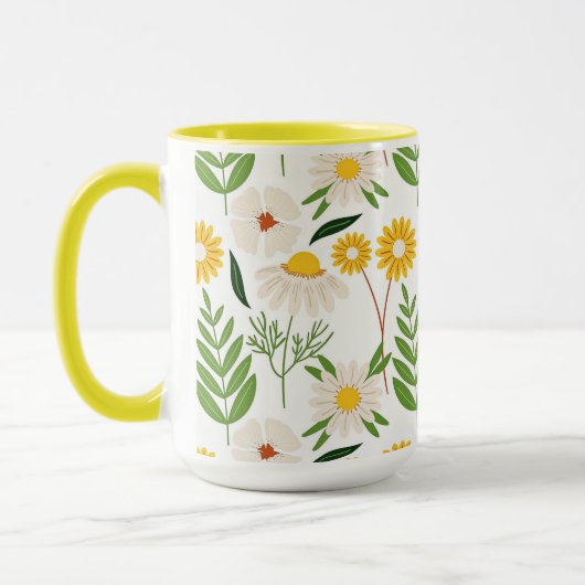Daisy Floral Pattern Mok (Links)