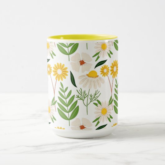 Daisy Floral Pattern Mok (Midden)