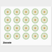 Daisy Floral Pattern Ronde Sticker (Vel)