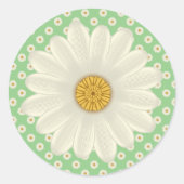 Daisy Floral Pattern Ronde Sticker (Voorkant)