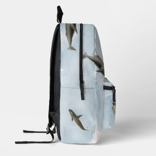 Daisy Floral Pattern Waterverf Monogram Bedrukte Rugzak (Links)