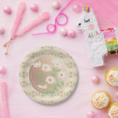 Daisy Floral Patterned Papieren Bordje (Feest)