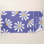 Daisy Floral Periwinkle Monogram Badhanddoek (Voorkant)