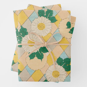 Daisy Floral Print  Japans Retropatroon Inpakpapier Vel