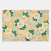 Daisy Floral Print Japans Retropatroon Inpakpapier Vel (Voorkant)