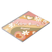 Daisy Floral Retro Hippie 60s 70s Feeling Groovy Notitieboek (Linkerzijde)