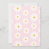 Daisy Floral Retro Roze Twee Verjaardagsfeestje Kaart (Achterkant)