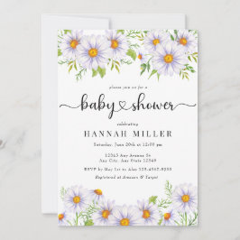 Daisy Floral | Schattigee babydouche uitnodigingen