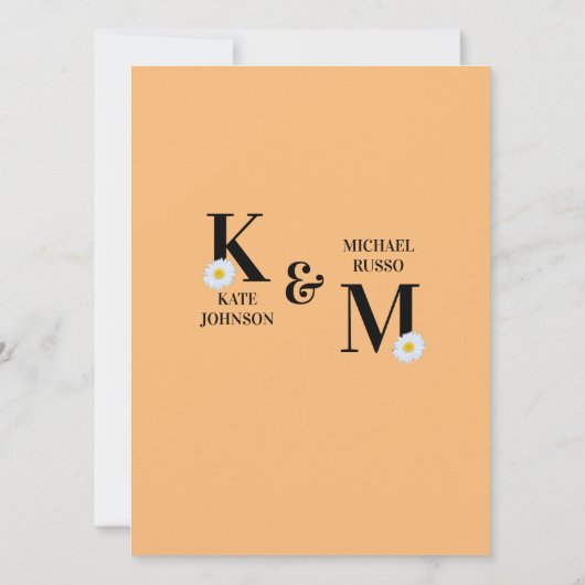 Daisy Floral Simple Save The Date (Achterkant)