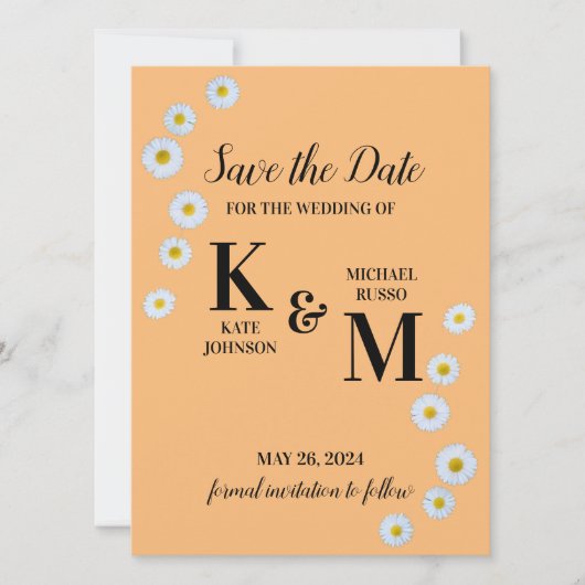 Daisy Floral Simple Save The Date (Voorkant)