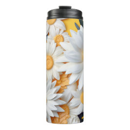Daisy Floral Slim Thermische Tumbler Thermosbeker