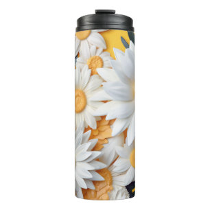 Daisy Floral Slim Thermische Tumbler Thermosbeker