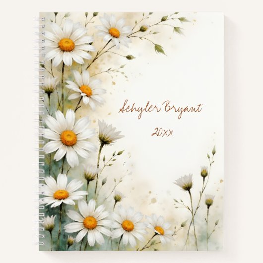 Daisy Floral Spiral-bound Journal Botanical Spring Notitieboek (Voorkant)