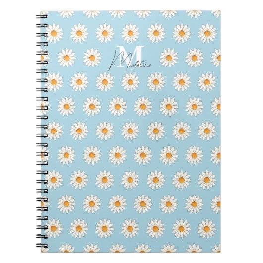 Daisy Floral Spiral Notitieboek – gepersonaliseerd (Voorkant)