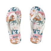 Daisy Floral Striped Pattern Kinder Teenslippers (Voetbed)