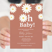 Daisy Floral Terracota Bohemian Baby shower Kaart