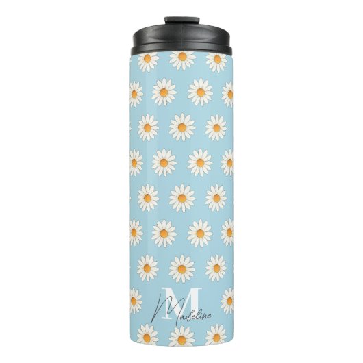Daisy Floral Thermal Tumbler – Esthetisch geïsolee Thermosbeker (Voorkant)
