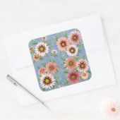 Daisy Floral Vierkante Sticker (Envelop)