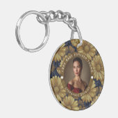 Daisy Floral Vrouwen Verjaardagsfeest Sleutelhanger (Voorkant Links)