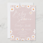 Daisy Floral Waterverf Baby shower uitnodiging (Voorkant)