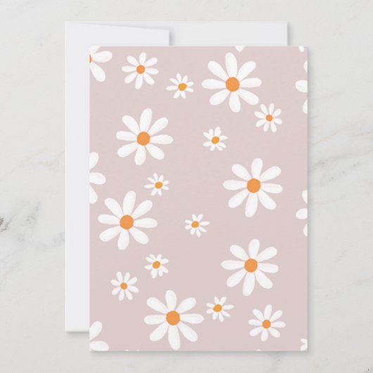 Daisy Floral Waterverf Baby shower uitnodiging (Achterkant)