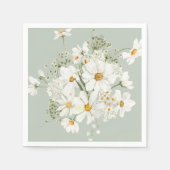 Daisy Floral Waterverven Servet (Voorkant)