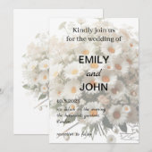 Daisy Floral Wedding Kaart (Voorkant / Achterkant)