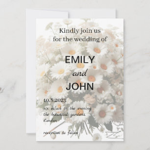 Daisy Floral Wedding Kaart