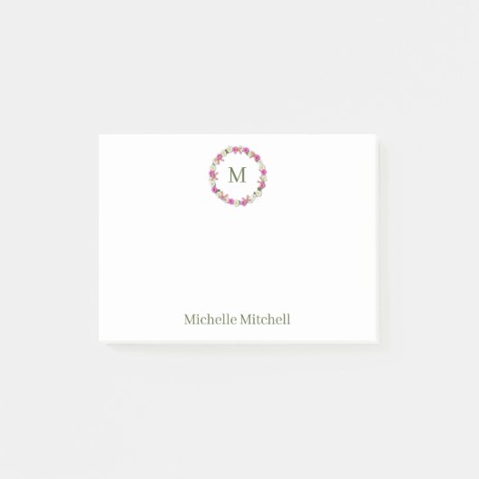 Daisy floral wreath post-it® notes (Voorkant)