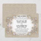 Daisy Floral Wreath Wedding Kaart (Voorkant / Achterkant)