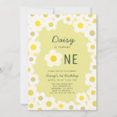 Daisy Floral Yellow 1e verjaardag Kaart (Voorkant)