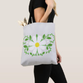 Daisy florale patroon tote bag (Dichtbij)