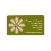 Daisy Florist Geometric Flower Etiket (Voorkant)