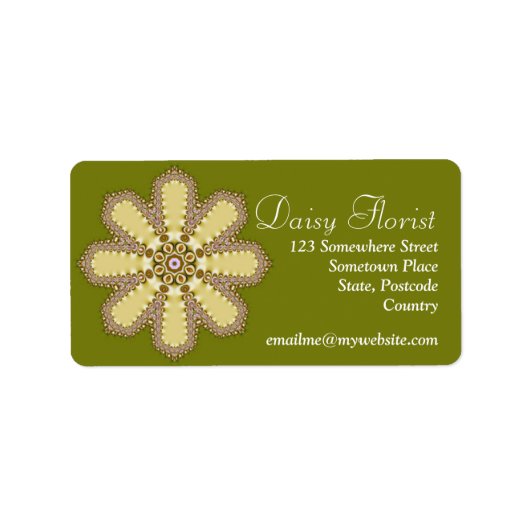 Daisy Florist Geometric Flower Etiket (Voorkant)