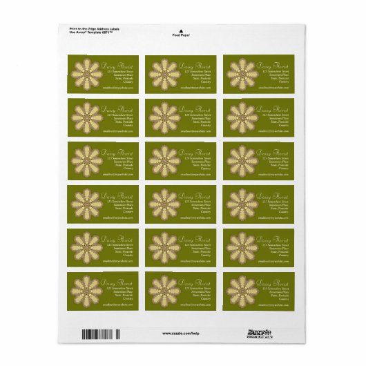 Daisy Florist Geometric Flower Etiket (Full Sheet)