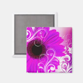 "Daisy Flourish" van Cheryl Daniels (fuschia) Magneet (Voorkant / Achterkant)