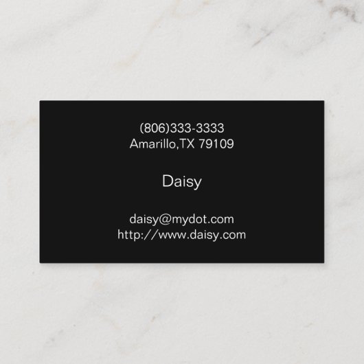 Daisy Flourish Visitekaartje (Achterkant)