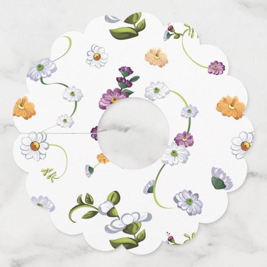 Daisy flower 2 wijnglaslabel (Achterkant)