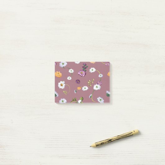 Daisy flower 3 post-it® notes (Op bureau)