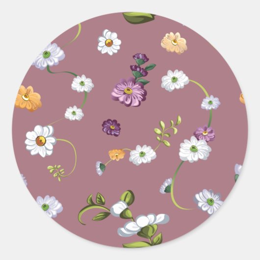 Daisy flower 3 ronde sticker (Voorkant)