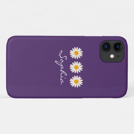Daisy Flower aangepaste naam Case-Mate iPhone Case (Achterkant (horizontaal))